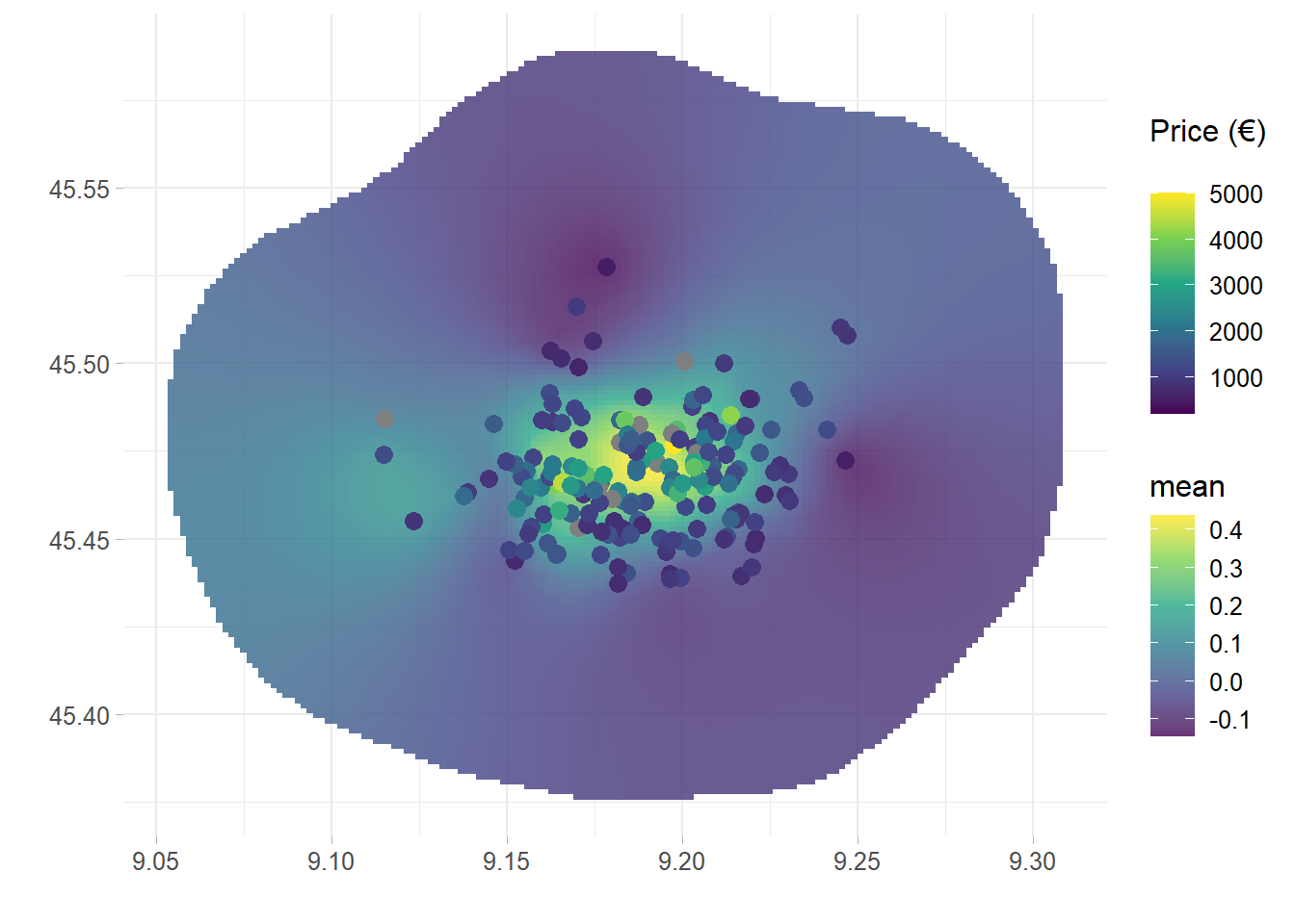 Gaussian Markov Random field of the final model projected onto the spatial field